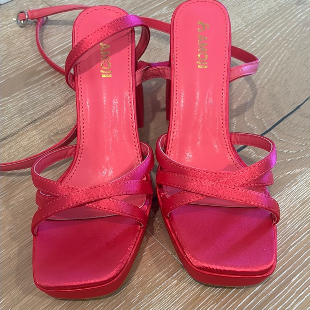 Women's  Red Strappy Sandals